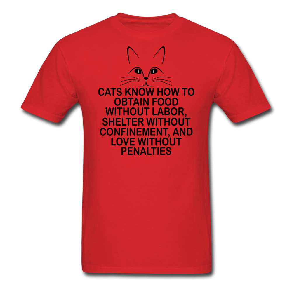 Cats Know - Black - Unisex Classic T-Shirt - red