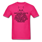 Cats Know - Black - Unisex Classic T-Shirt - fuchsia