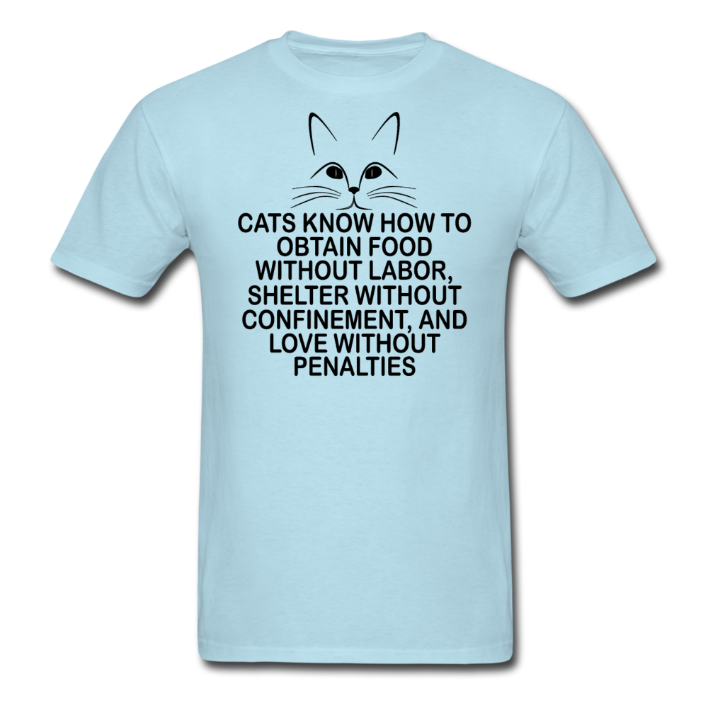 Cats Know - Black - Unisex Classic T-Shirt - powder blue