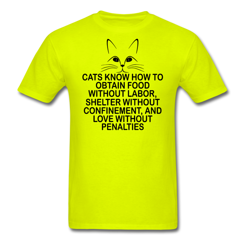 Cats Know - Black - Unisex Classic T-Shirt - safety green