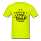 Cats Know - Black - Unisex Classic T-Shirt - safety green