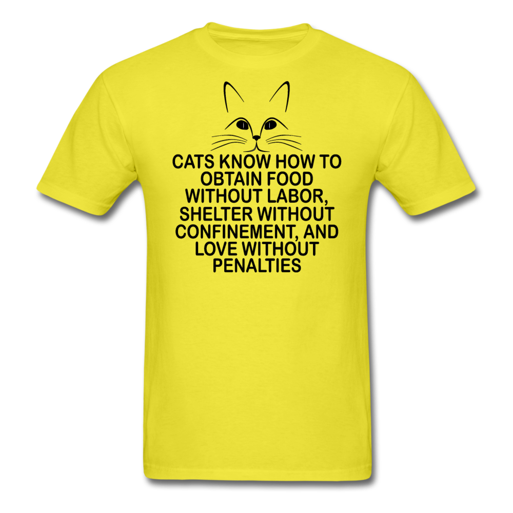 Cats Know - Black - Unisex Classic T-Shirt - yellow