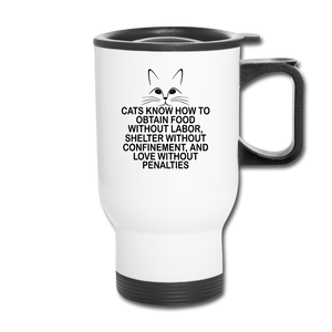 Cats Know - Black - Travel Mug - white