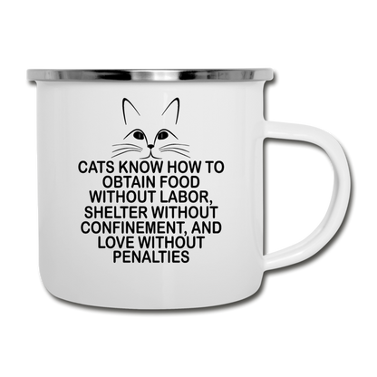 Cats Know - Black - Camper Mug - white