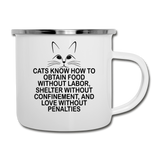 Cats Know - Black - Camper Mug - white