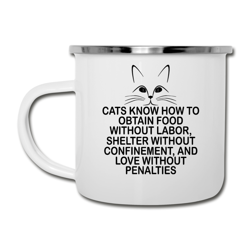 Cats Know - Black - Camper Mug - white