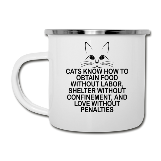 Cats Know - Black - Camper Mug - white