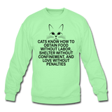 Cats Know - Black - Crewneck Sweatshirt - lime