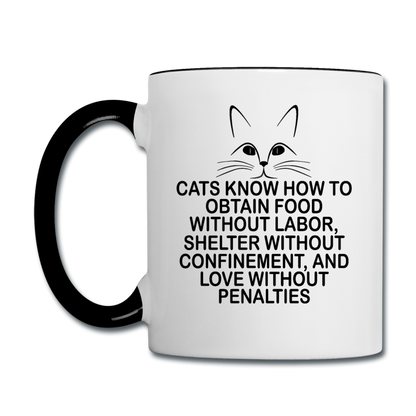 Cats Know - Black - Contrast Coffee Mug - white/black