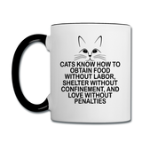 Cats Know - Black - Contrast Coffee Mug - white/black