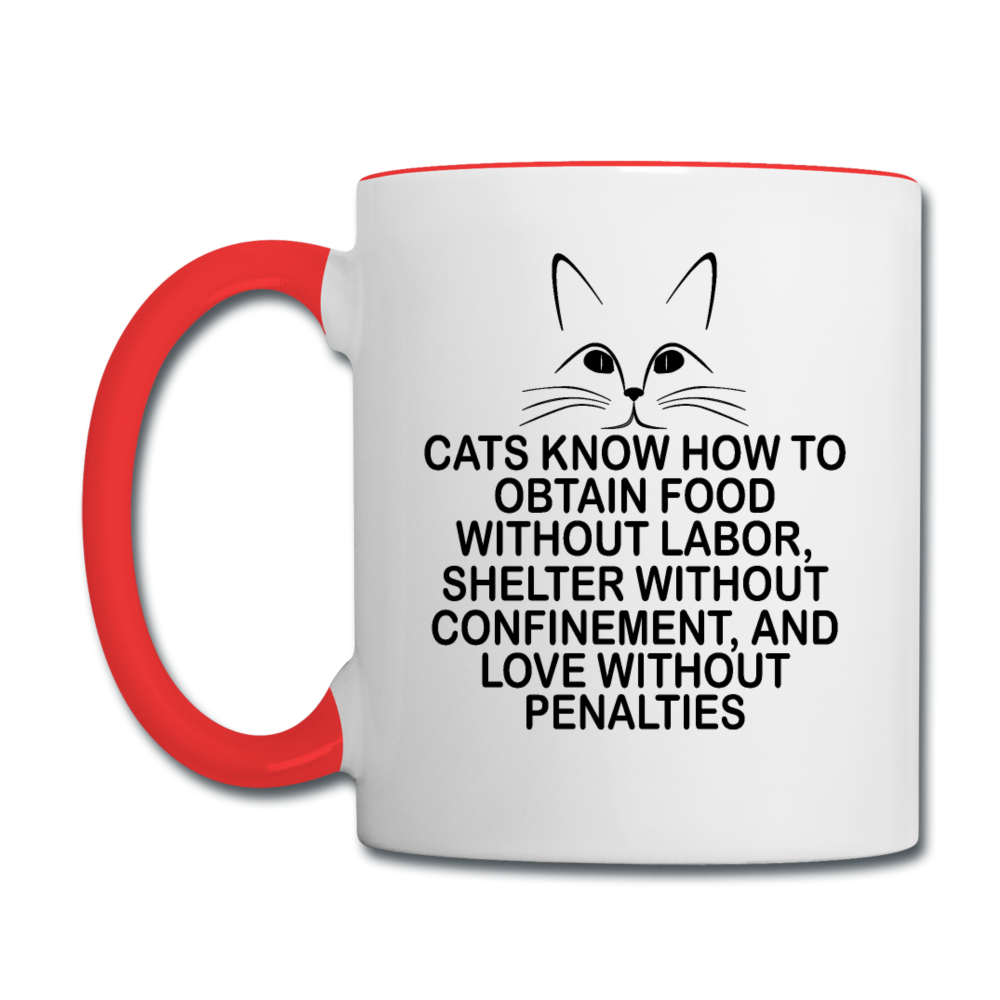 Cats Know - Black - Contrast Coffee Mug - white/red