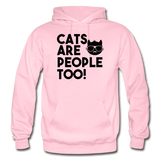Cats Are People Too - Black - Gildan Heavy Blend Adult Hoodie - light pink