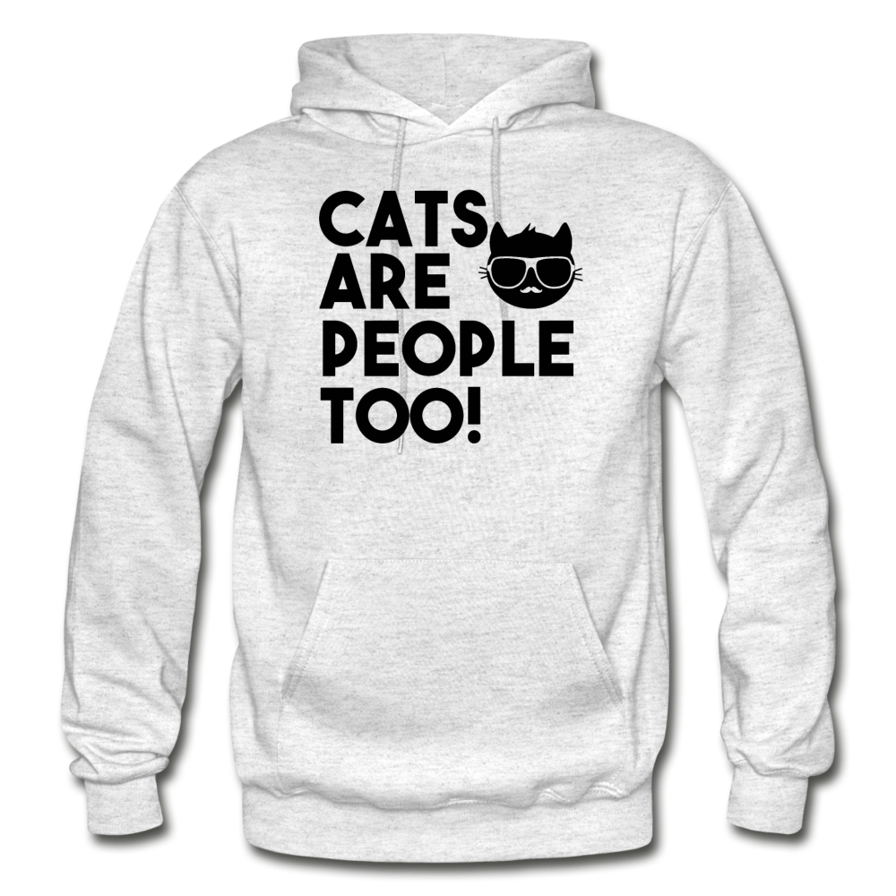 Cats Are People Too - Black - Gildan Heavy Blend Adult Hoodie - light heather gray