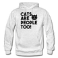 Cats Are People Too - Black - Gildan Heavy Blend Adult Hoodie - light heather gray