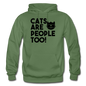 Cats Are People Too - Black - Gildan Heavy Blend Adult Hoodie - military green