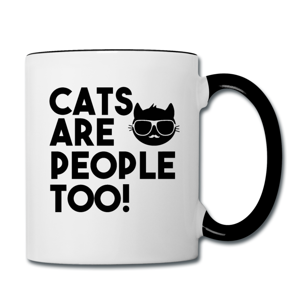 Cats Are People Too - Black - Contrast Coffee Mug - white/black