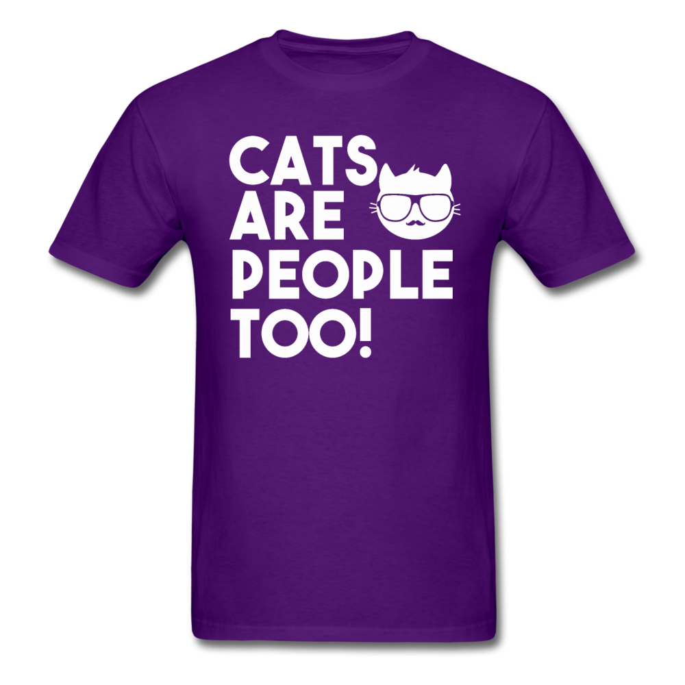 Cats Are People Too - White - Unisex Classic T-Shirt - purple