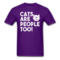 Cats Are People Too - White - Unisex Classic T-Shirt - purple