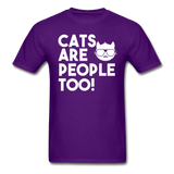 Cats Are People Too - White - Unisex Classic T-Shirt - purple