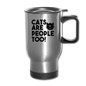 Cats Are People Too - Black - Travel Mug - silver