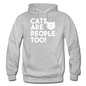 Cats Are People Too - White - Gildan Heavy Blend Adult Hoodie - heather gray