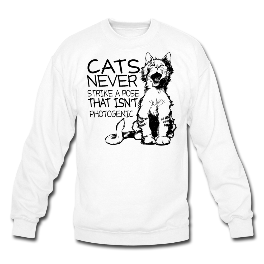 Cats - Photogenic - Black - Crewneck Sweatshirt - white