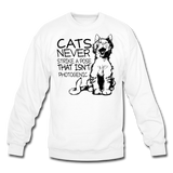 Cats - Photogenic - Black - Crewneck Sweatshirt - white