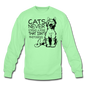 Cats - Photogenic - Black - Crewneck Sweatshirt - lime