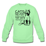 Cats - Photogenic - Black - Crewneck Sweatshirt - lime
