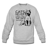 Cats - Photogenic - Black - Crewneck Sweatshirt - heather gray