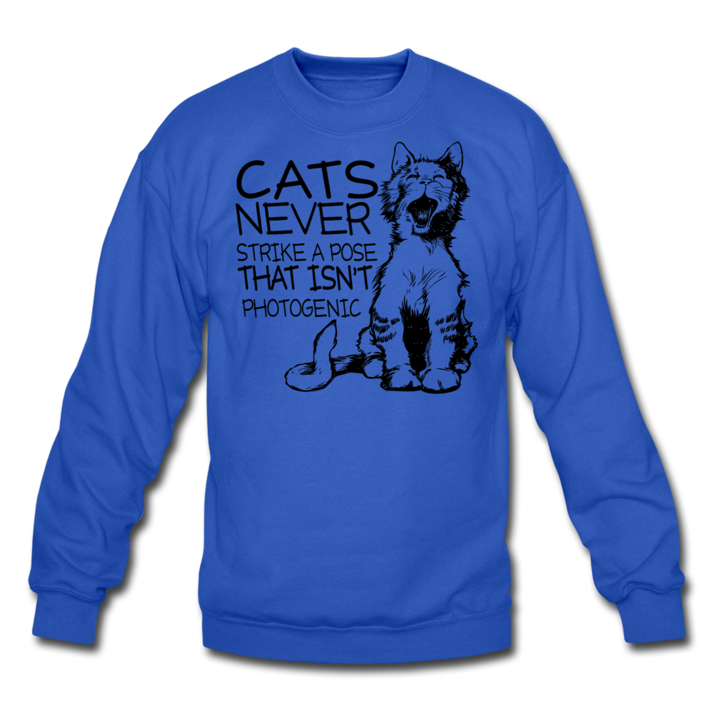 Cats - Photogenic - Black - Crewneck Sweatshirt - royal blue