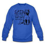 Cats - Photogenic - Black - Crewneck Sweatshirt - royal blue