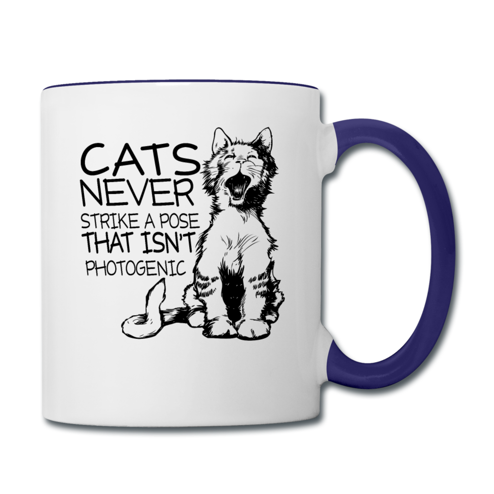 Cats - Photogenic - Black - Contrast Coffee Mug - white/cobalt blue