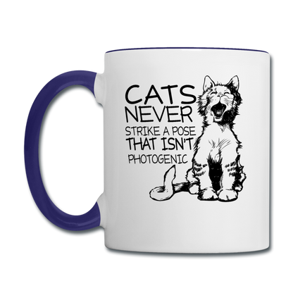 Cats - Photogenic - Black - Contrast Coffee Mug - white/cobalt blue