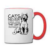 Cats - Photogenic - Black - Contrast Coffee Mug - white/red