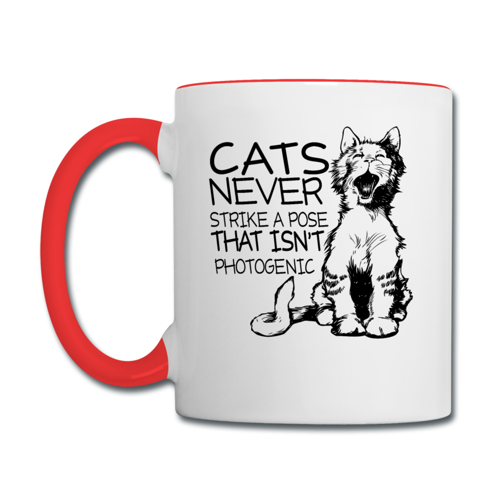 Cats - Photogenic - Black - Contrast Coffee Mug - white/red