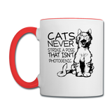 Cats - Photogenic - Black - Contrast Coffee Mug - white/red