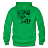 Cats - Photogenic - Black - Gildan Heavy Blend Adult Hoodie - kelly green
