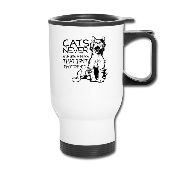 Cats - Photogenic - Black - Travel Mug - white