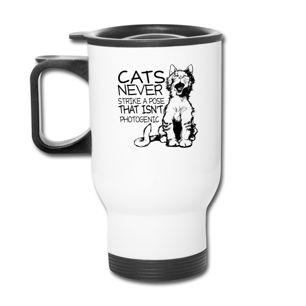 Cats - Photogenic - Black - Travel Mug - white