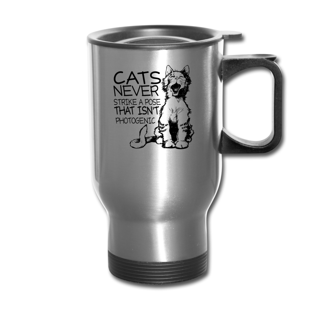 Cats - Photogenic - Black - Travel Mug - silver