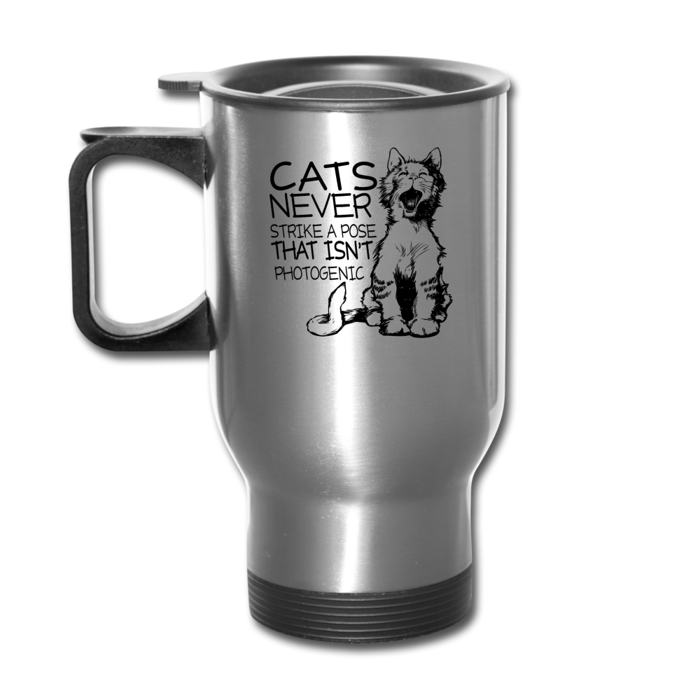 Cats - Photogenic - Black - Travel Mug - silver