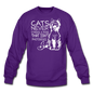 Cats - Photogenic - White - Crewneck Sweatshirt - purple