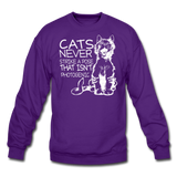 Cats - Photogenic - White - Crewneck Sweatshirt - purple