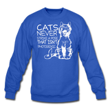Cats - Photogenic - White - Crewneck Sweatshirt - royal blue