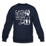 Cats - Photogenic - White - Crewneck Sweatshirt - navy