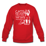 Cats - Photogenic - White - Crewneck Sweatshirt - red