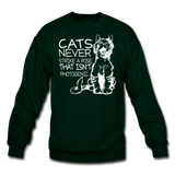 Cats - Photogenic - White - Crewneck Sweatshirt - forest green