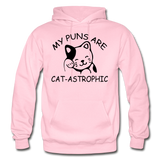 Cat Puns - Black - Gildan Heavy Blend Adult Hoodie - light pink