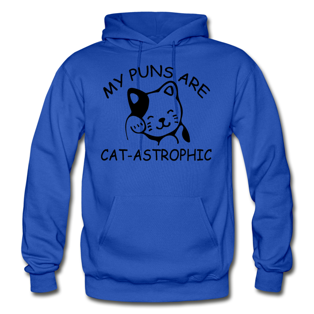 Cat Puns - Black - Gildan Heavy Blend Adult Hoodie - royal blue